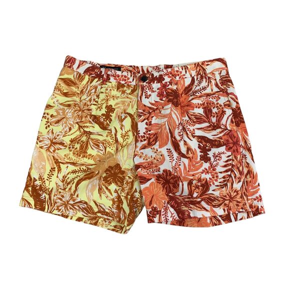 INC Mens Teebo Tropical Floral 7" Shorts Orange 33 - Picture 1 of 4